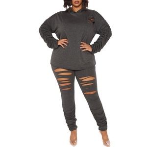 Two Piece Ruched Leggings Set